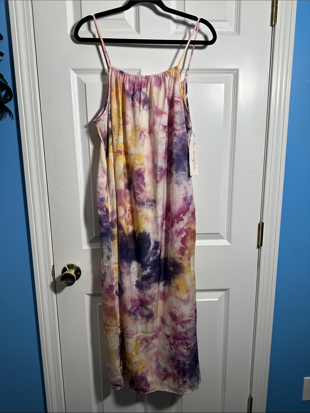 NWTS Linea Donatella Tie-Dye Maxi Dress in Purple, Yellow, Pink Sz S 🩷💜💛 👗